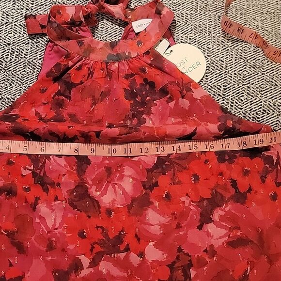 NWT Lost + Wander Floral Halter Blouse - Red and Black Sz Med - Picture 4 of 7